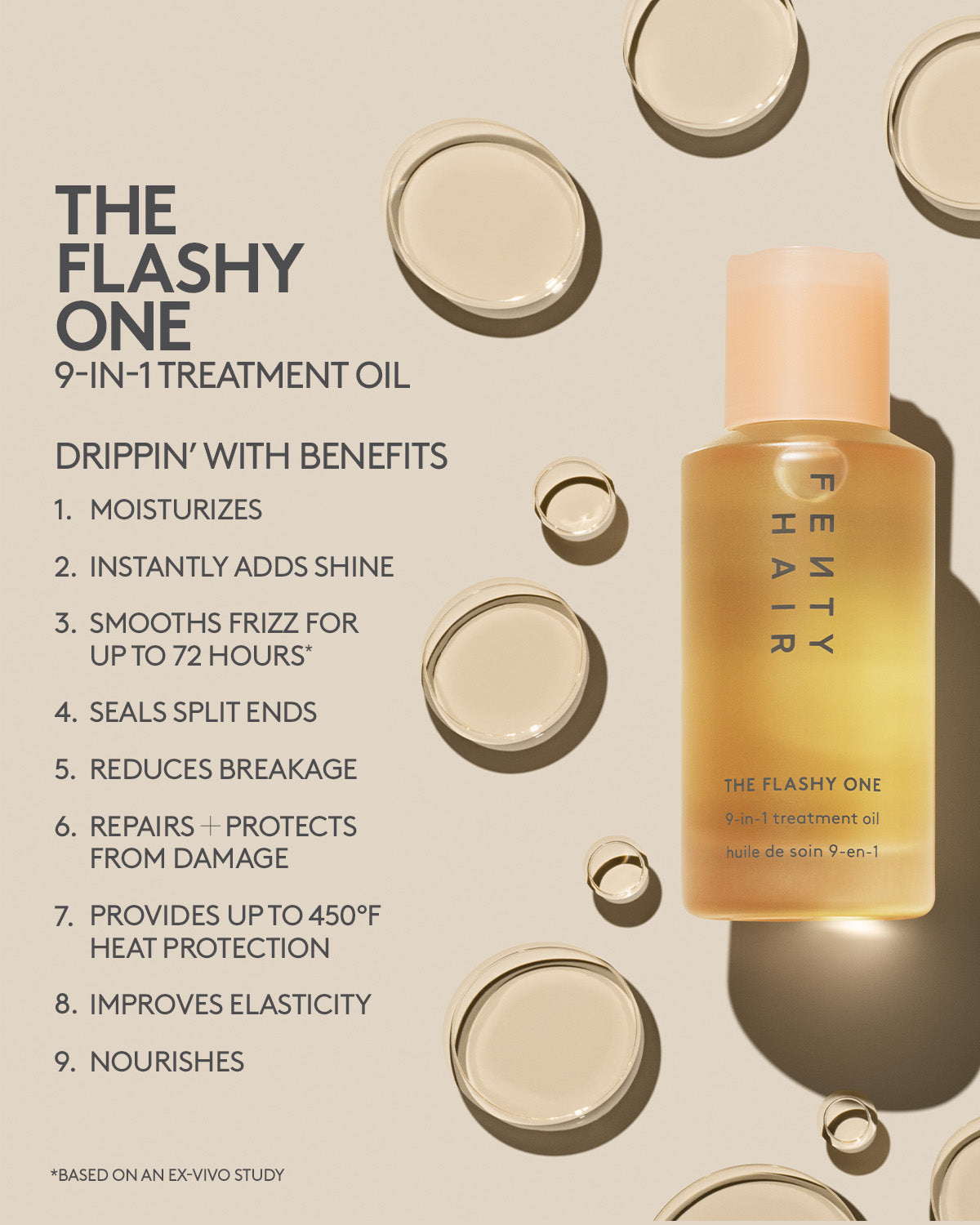 The Flashy One · Aceite capilar 9 en 1