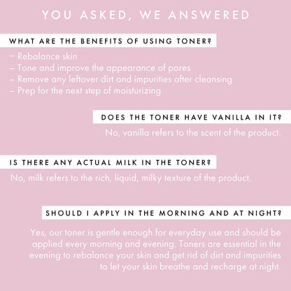 Vanilla Milk Toner · Tónico facial